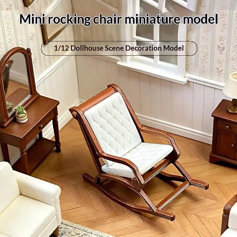 1:12 Miniature Rocking Chair Dollhouse Furniture & Photo Prop