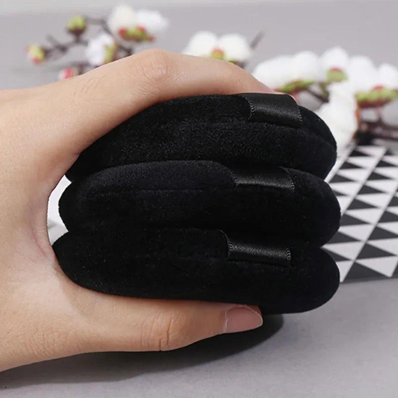 Black Velvet Powder Puffs Ultra Soft Flocking 2/3 Pack