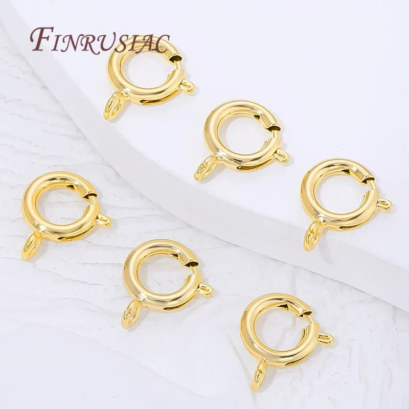 9mm 18K Gold Plated Circle Spring Clasps – DIY Jewelry Making