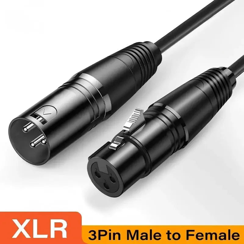 XLR Cable 3-Pin Balanced Male to Female Audio Extension Cord
