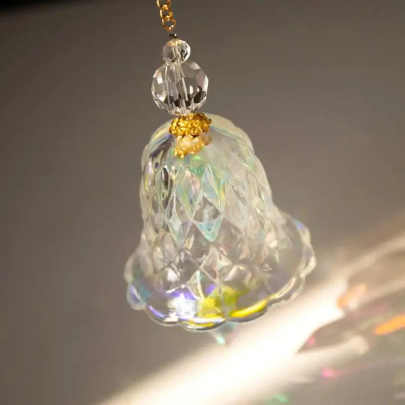 Crystal Glass Bell Wind Chime Prism Suncatcher Boho Decor