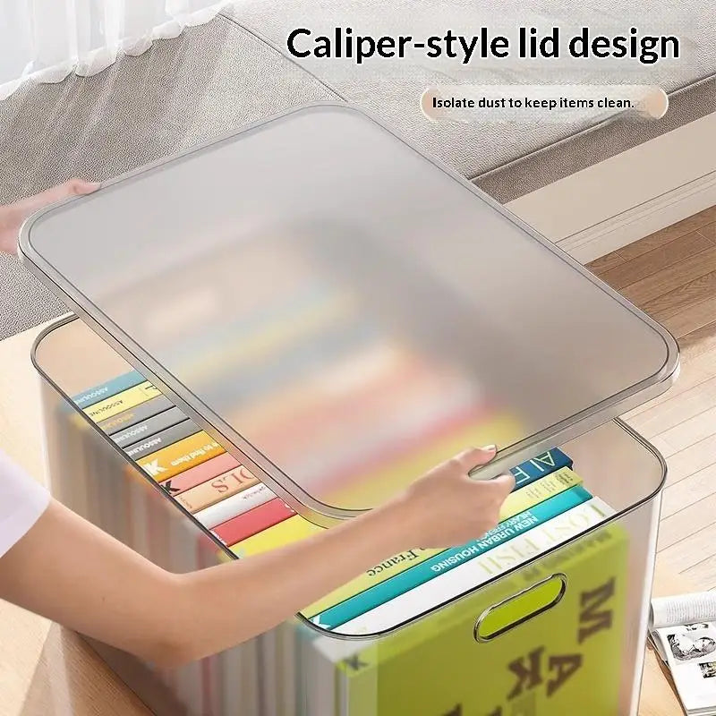 Frosted Plastic Desktop Storage Box – Dustproof Organizer