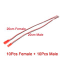 10 Pairs 22AWG JST 2-Pin Male Female Connector Cable