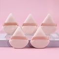 5-Pack Triangle Velvet Powder Puffs – Mini Reusable Makeup Sponges