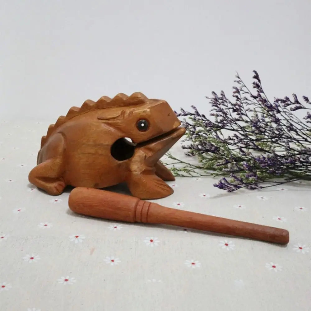 Wooden Frog Guiro Rasp Handcrafted Percussion Instrument