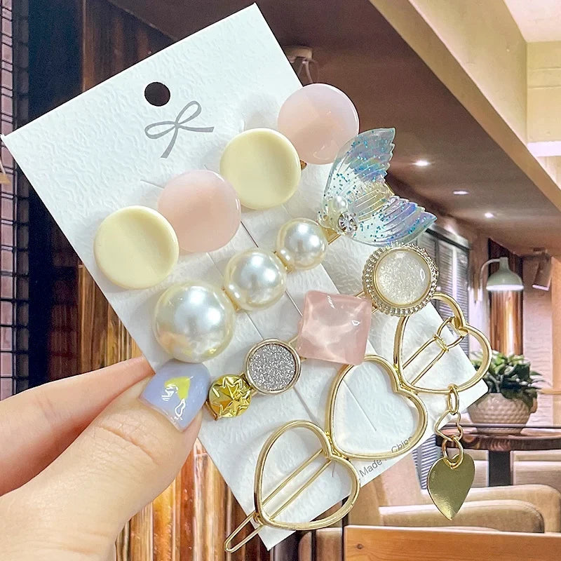 Pearl Hair Clip – Rhinestone Flower Barrette for Women & Girls