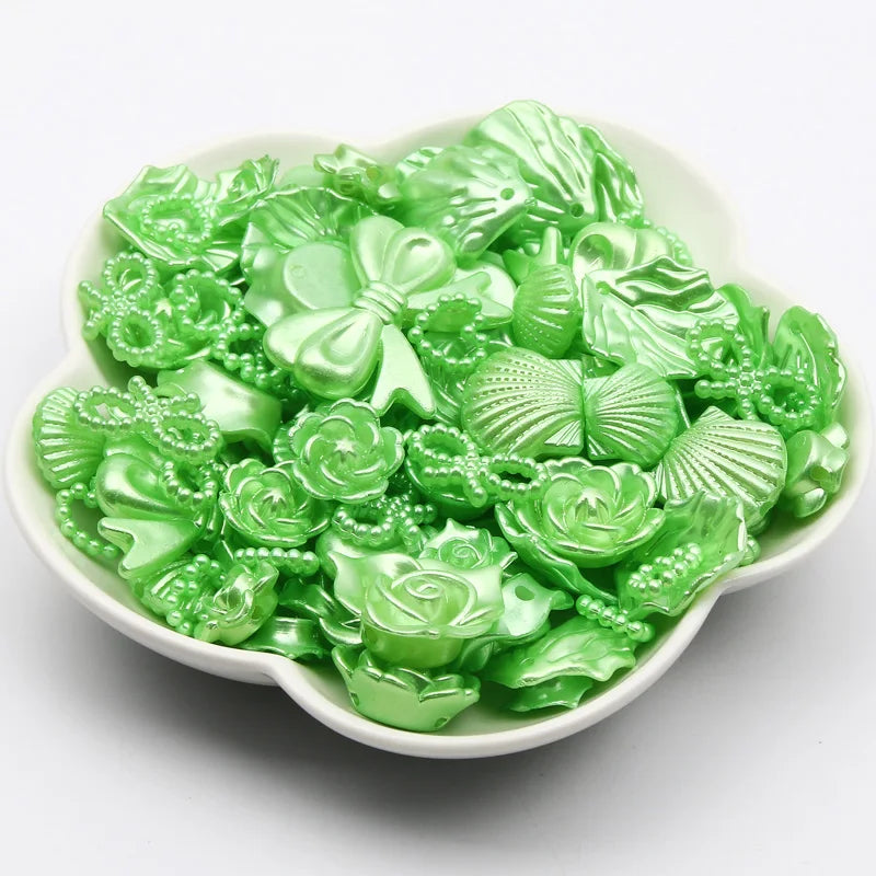 Mixed Acrylic Beads 20g – Hearts Leaves Flowers DIY Jewelry