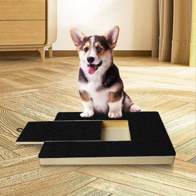 Wooden Dog Scratching Board with Treat Box & Nail Trim Pad