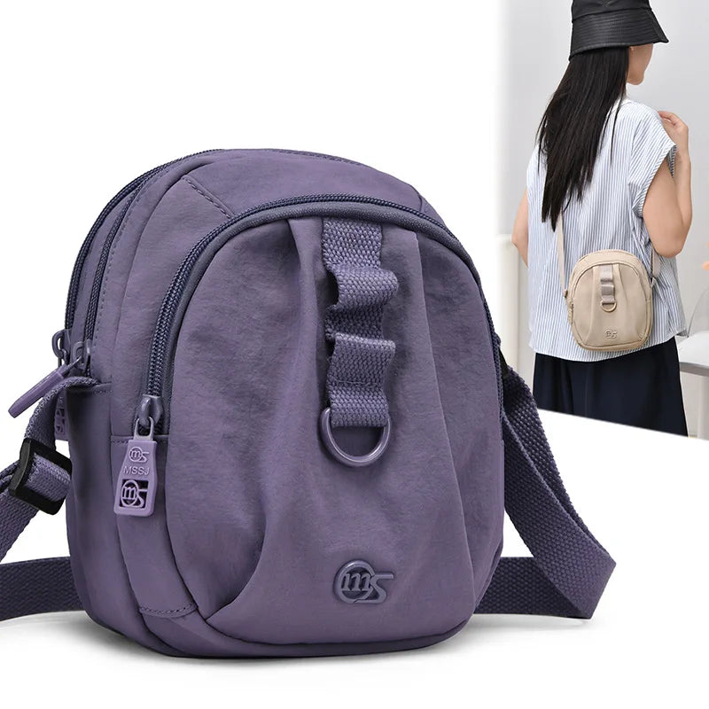 Mini Crossbody Bag for Women – Nylon Shell Shoulder Bag
