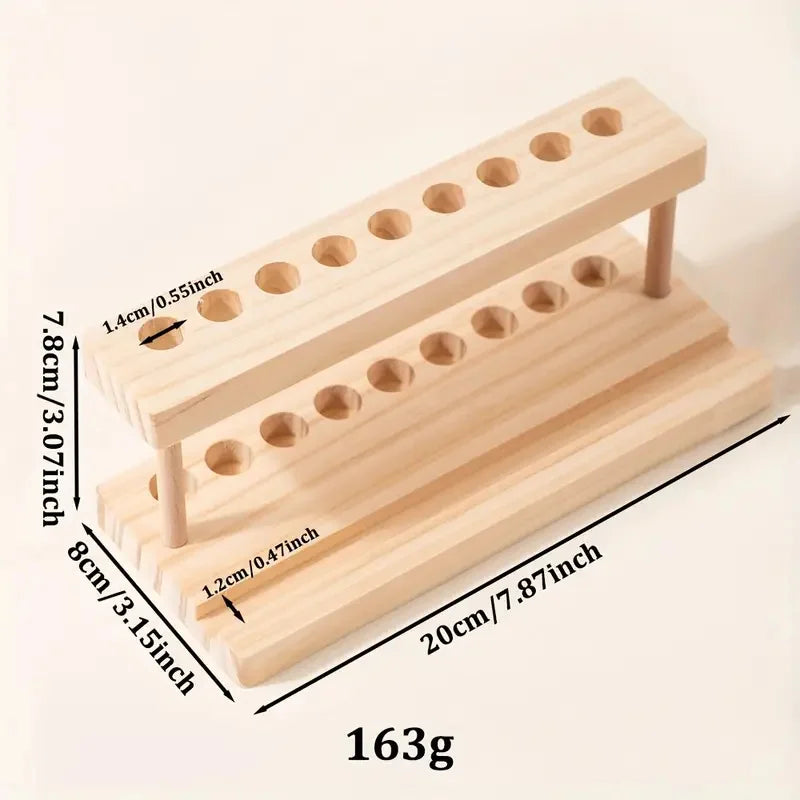Natural Wood Makeup Brush Holder – Multi-Tiered Organizer