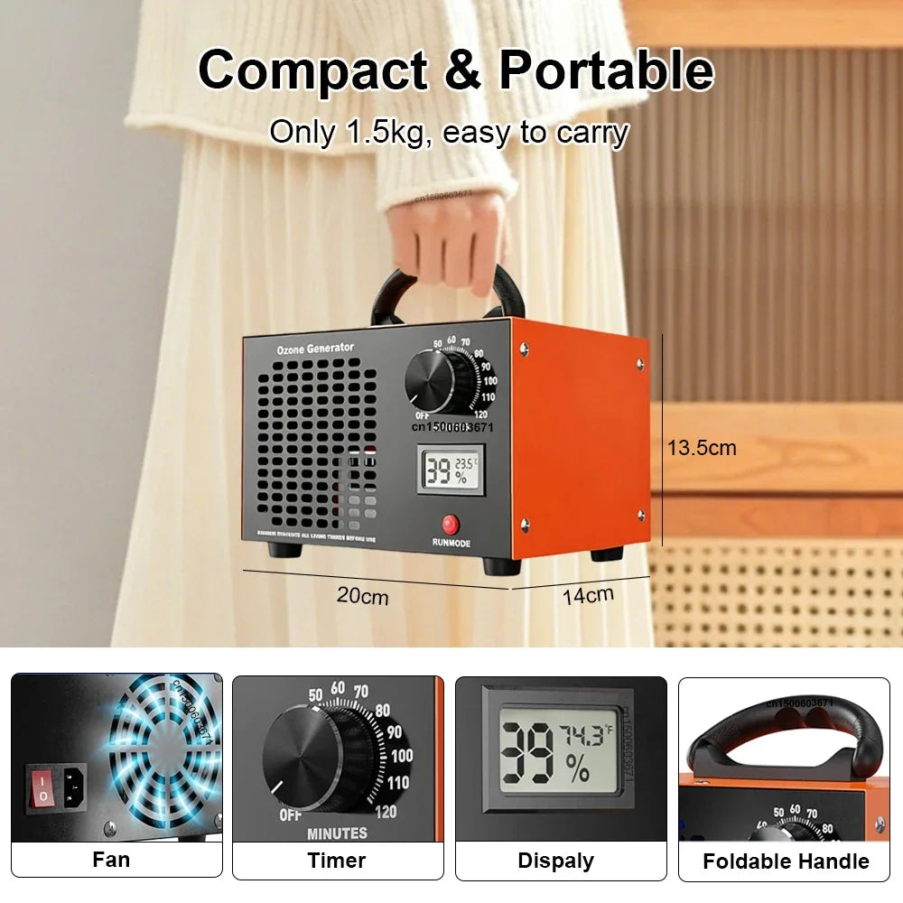 Raugee 60g/h Ozone Generator – Air Purifier & Odor Eliminator