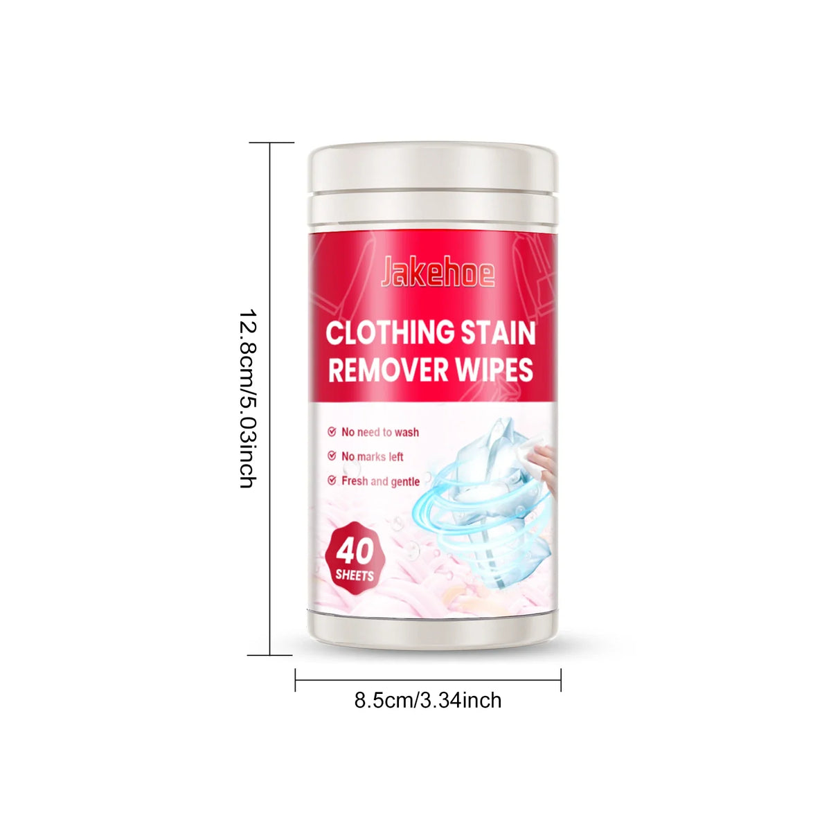 JAKEHOE Clothing Stain Remover Wipes 40 Pack | Fabric Cleaner