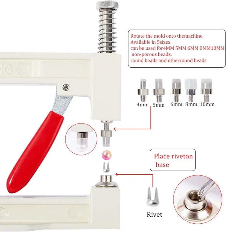 Hand Press Pearl Beading & Rivet Setter – DIY Jewelry Tool