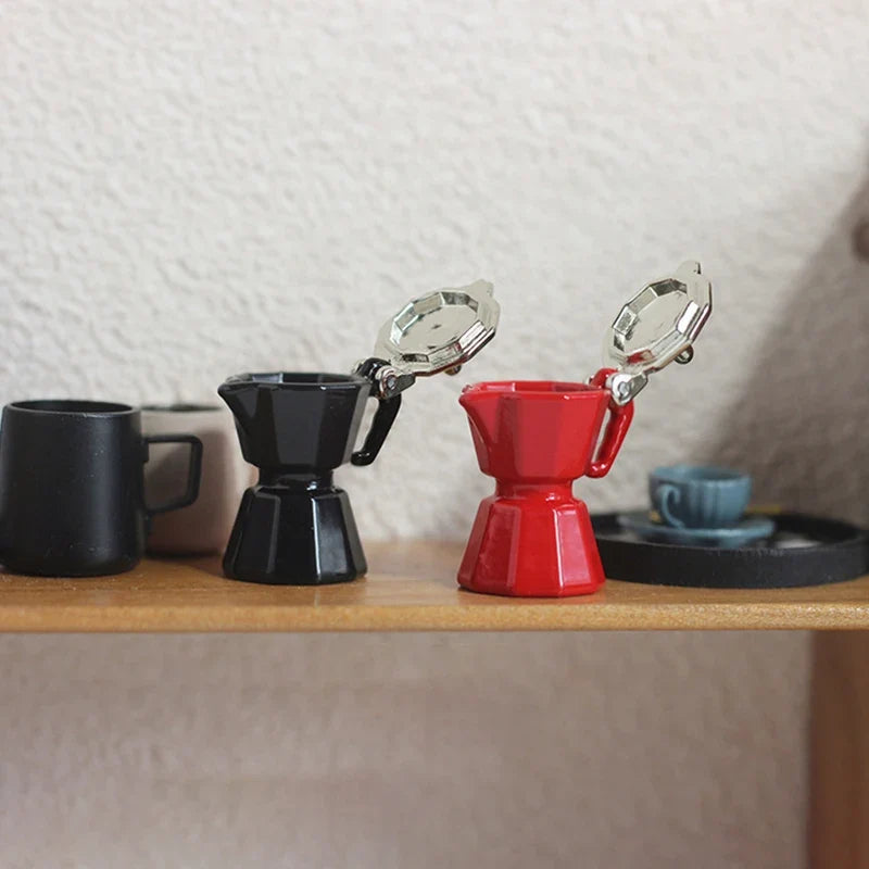 Miniature Coffee Pot Dollhouse Model – Alloy Mini Scene Toy