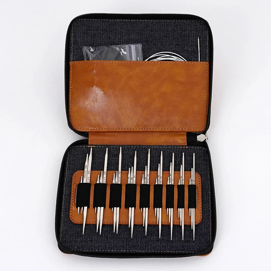 Stainless Steel Interchangeable Circular Knitting Needles – 9 Sizes