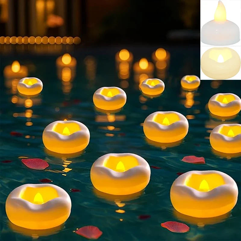 Waterproof Flameless Floating LED Tealight Candles 12/24 Pack