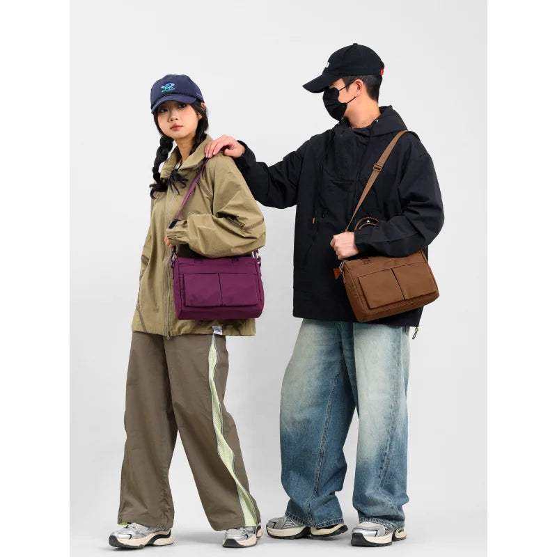 Nixie Square Crossbody Nylon Bag | Multi-Pocket Shoulder Bag