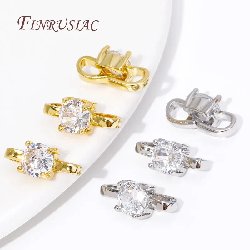 18K Gold Plated Zircon Clasp Connectors | DIY Jewelry Making
