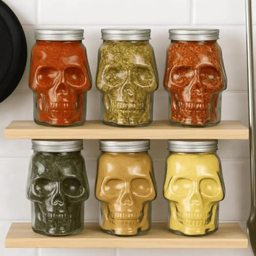 Skull Jars with Lid 500ml/800ml – Gothic Spooky Storage