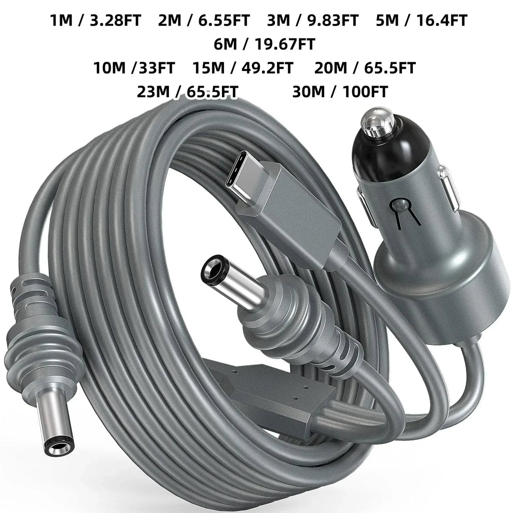 3-in-1 Starlink Mini Power Cable – USB-C, Car & DC to DC