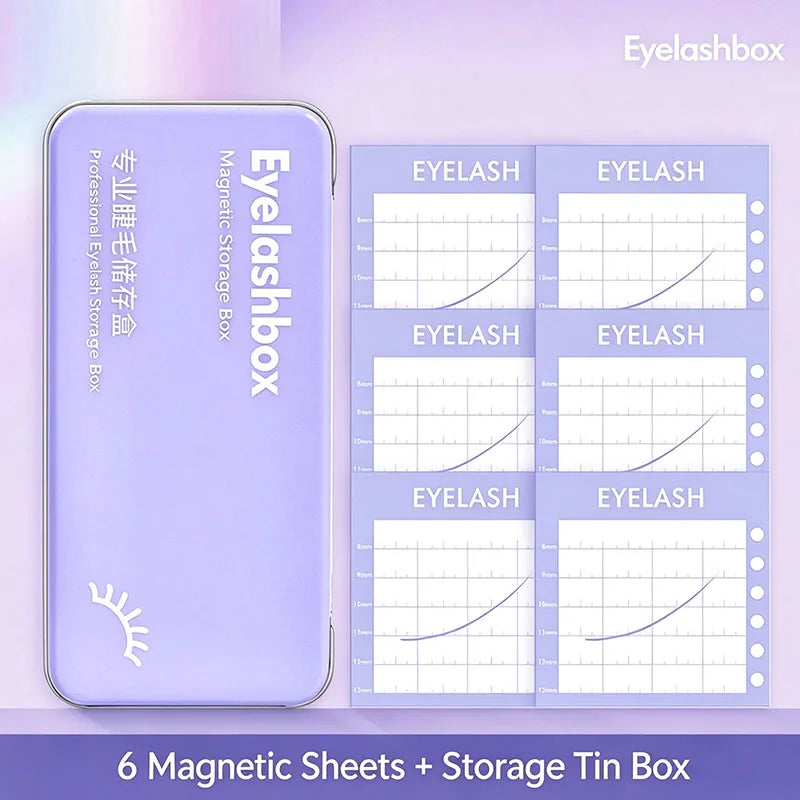 Magnetic Eyelash Extension Storage Box with 6 Lash Tiles