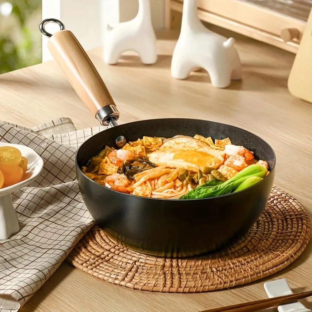 FEB.WIND Cast Iron Non-Stick Wok Frying Pan 20/22/28cm