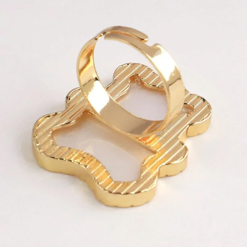 Resin Amber Butterfly Nail Art Palette Ring | Color Mixing Tool