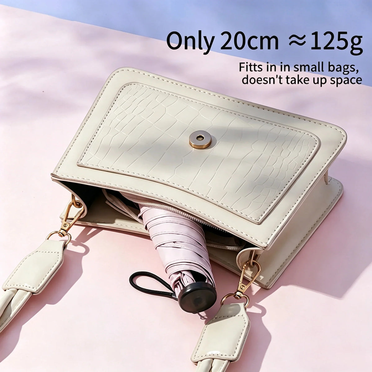 2-in-1 UV Block Pocket Pencil Umbrella | Compact Folding Travel