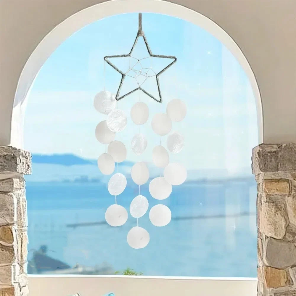 Shell Moon Wind Chimes – Natural Shell Dream Catcher Décor