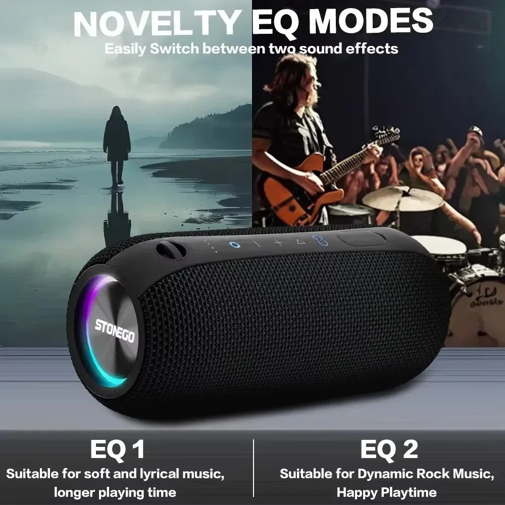 STONEGO Cyberpunk RGB Bluetooth Speaker – TWS Stereo Bass