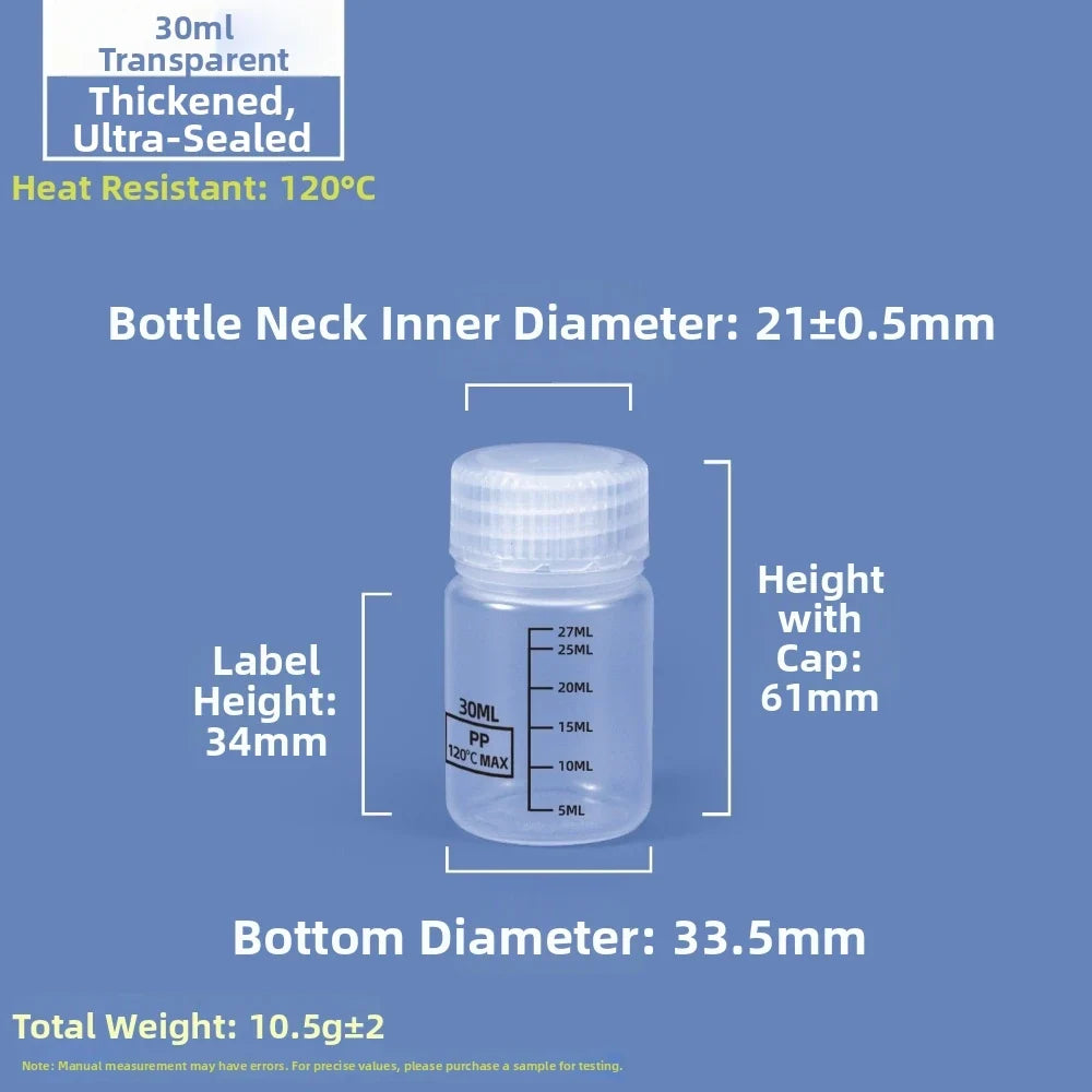 Wide Mouth Transparent Reagent Bottle 30–1000ml | Lab & Home