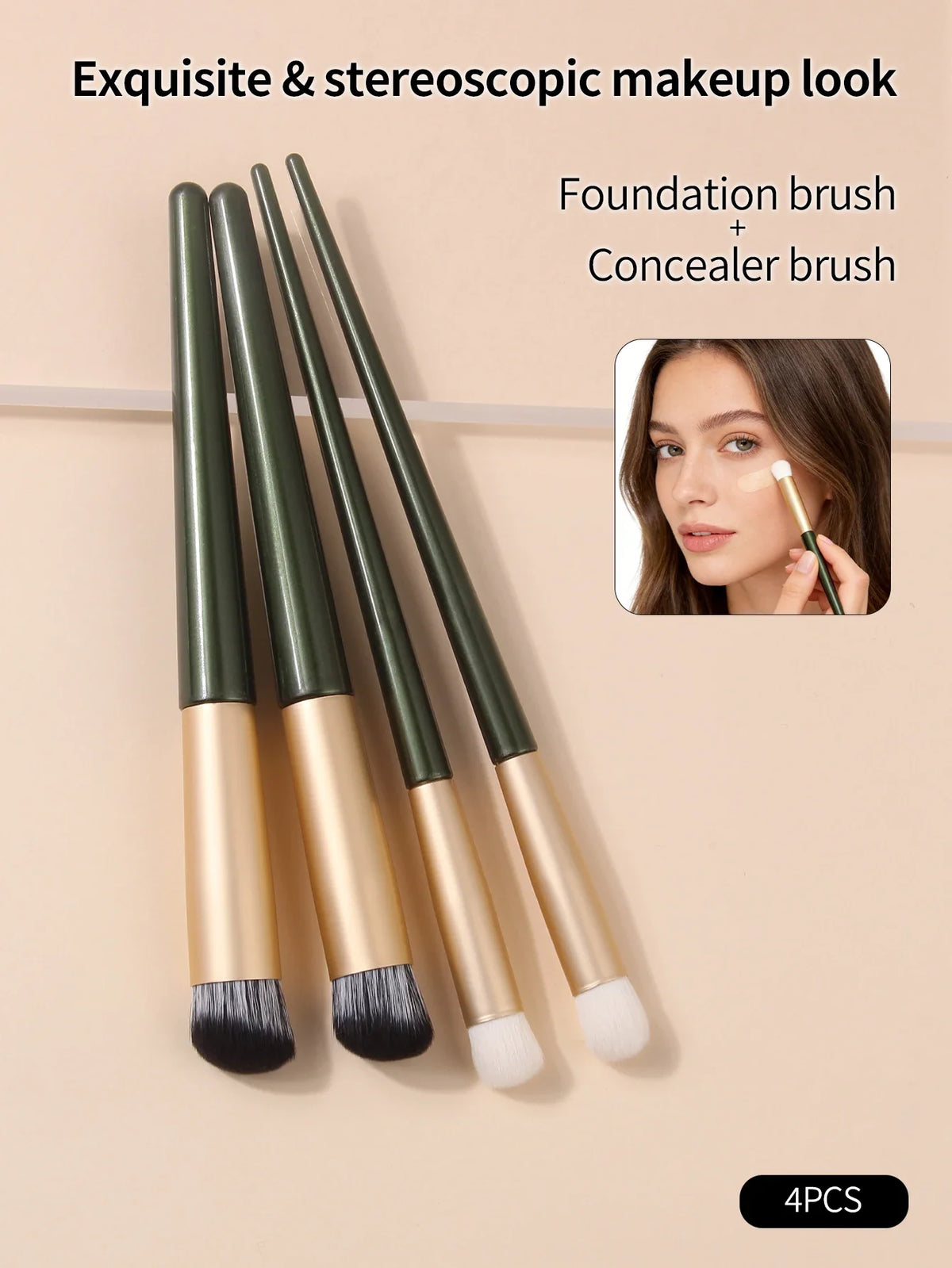 Nixie 4-Piece Makeup Brush Set – Contour & Concealer Brushes