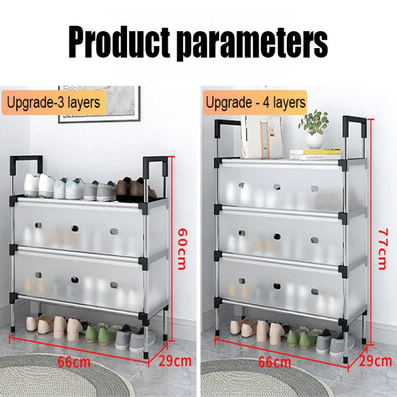 Multi-Layer Dustproof Shoe Rack – Space-Saving Cabinet