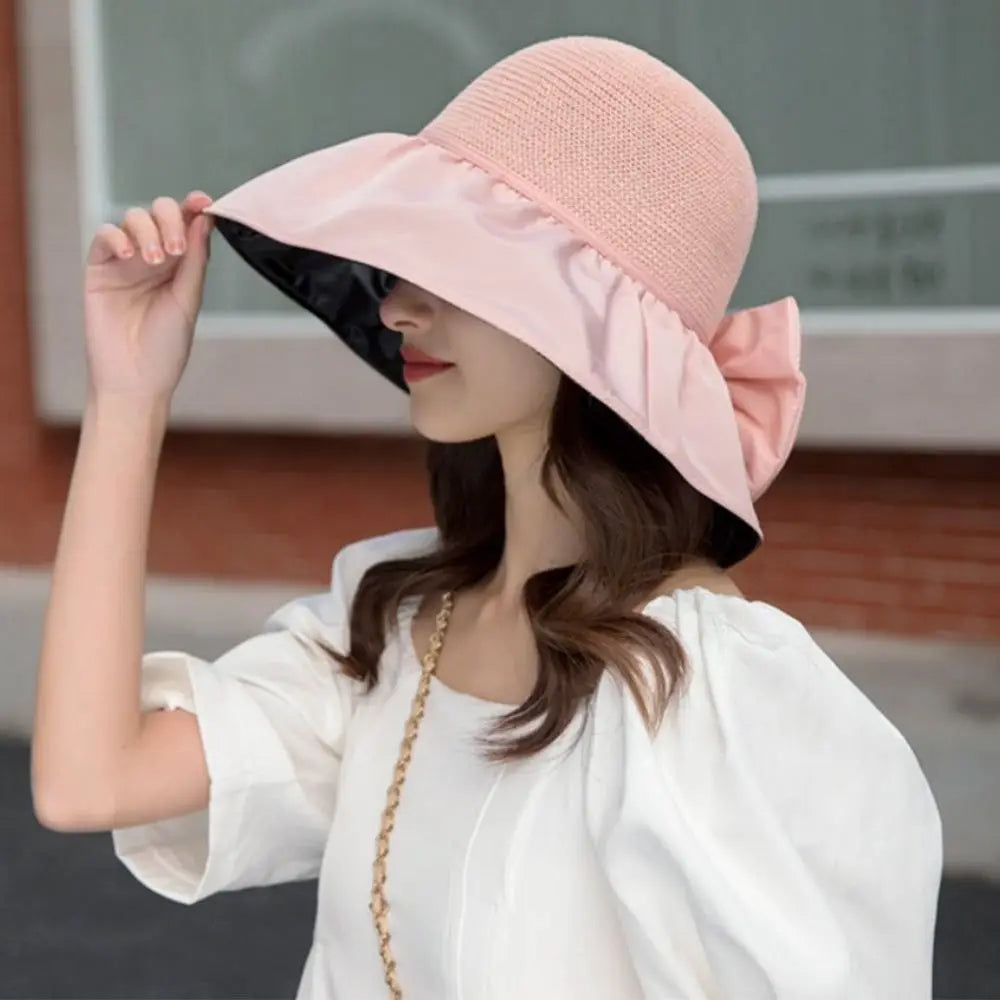 Women's Wide Brim UV Bucket Hat – Foldable Beach Cap