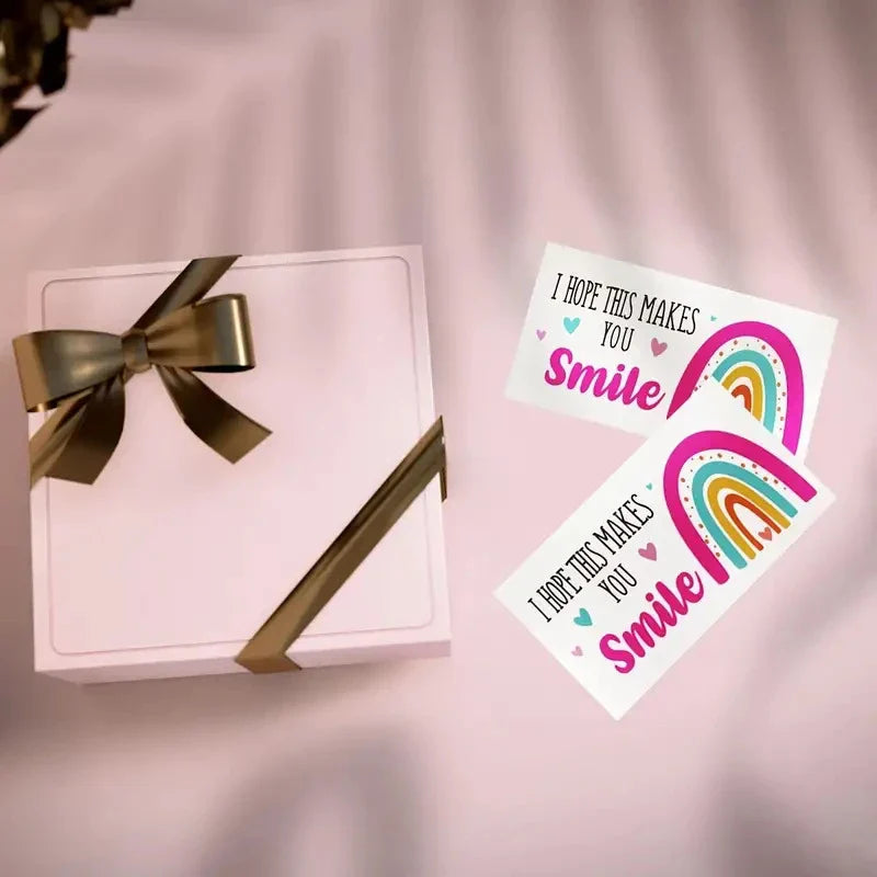 50 Pcs Rainbow Thank You Cards for Customers & Gifts