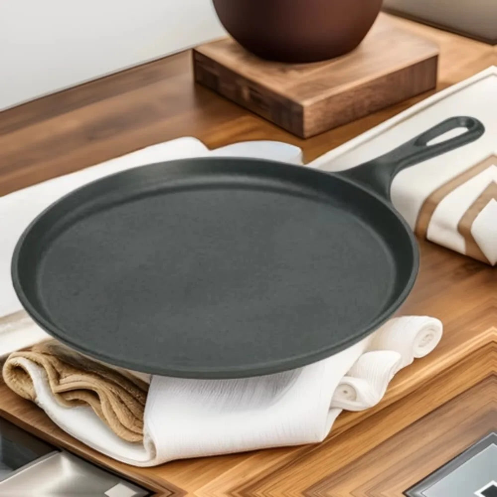Pre-Seasoned Cast Iron Griddle Pan | Stove, Oven & Campfire