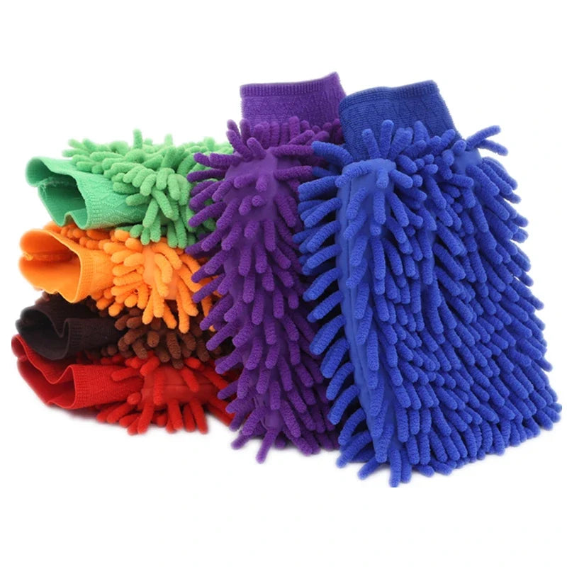 Chenille Car Wash Mitt – Scratch-Free Microfiber Detailing Glove