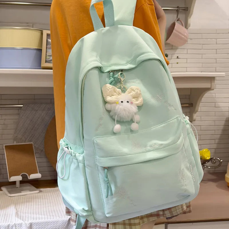 Nixie Butterfly Green Backpack – Large Capacity Lightweight School Bag