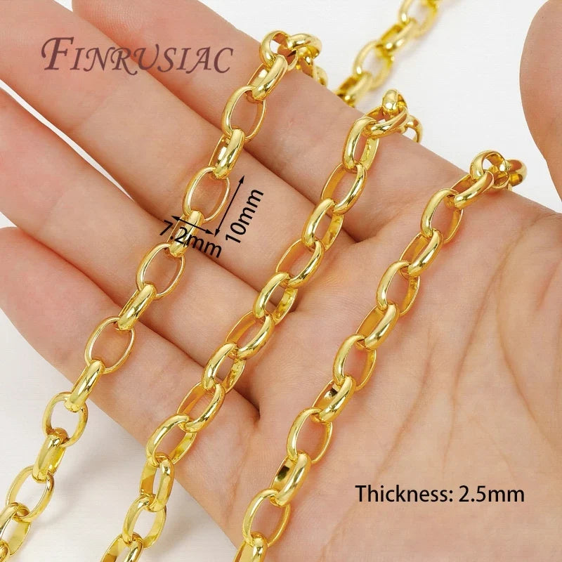 18K Gold Plated Brass Chain 1M – DIY Necklace & Bracelet