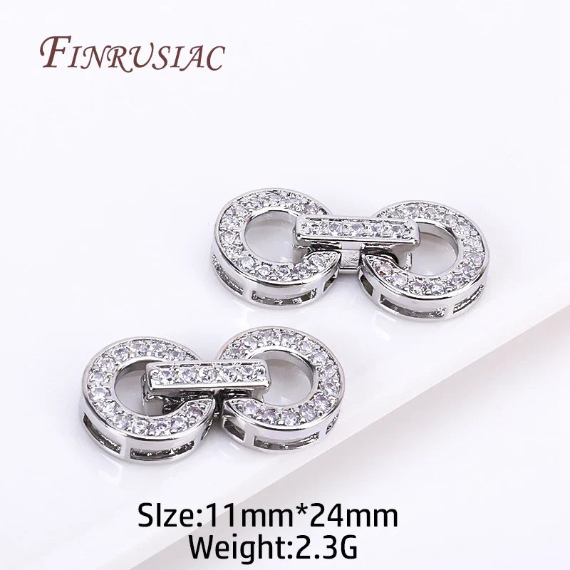 18K Gold Plated Zircon Clasp Connector Beads | DIY Jewelry
