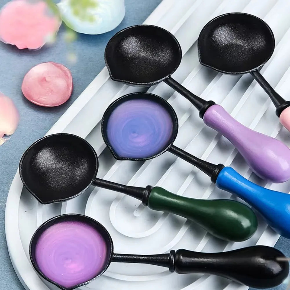 Non-Stick Wax Sealing Spoon – Reusable Wood Handle Tool