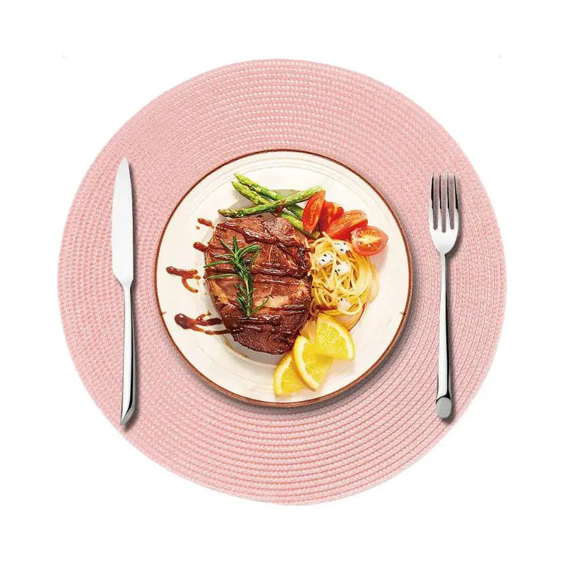 Round 38cm Woven Christmas Placemat – Heat-Resistant Table Mat