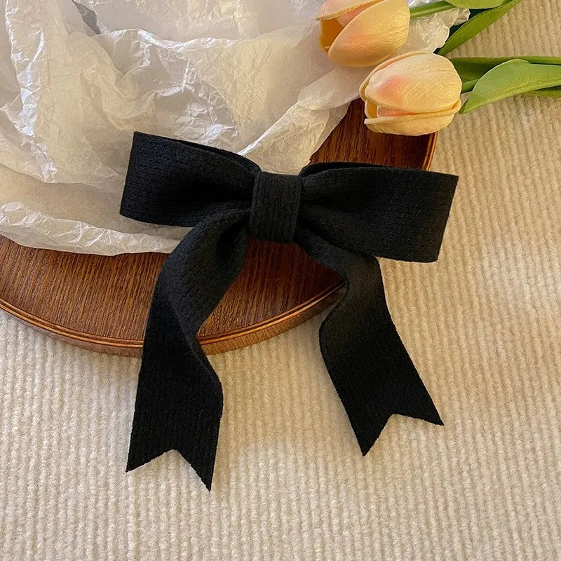 Korean Knitted Bow Hair Clip – Sweet Duckbill Hairpin for Women