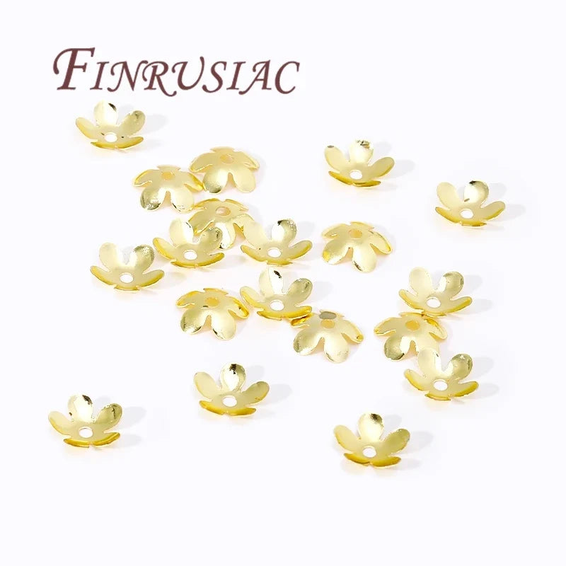 18K/14K Gold Plated Flower Bead Caps – DIY Jewelry Spacers