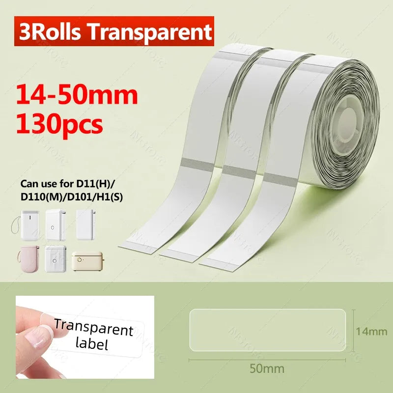 Niimbot Transparent Thermal Labels – D11 D110 D101 Waterproof