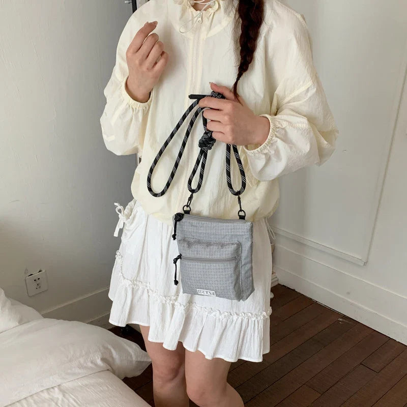 Korean Mini Crossbody Phone Bag | Nylon Casual Commuter Bag