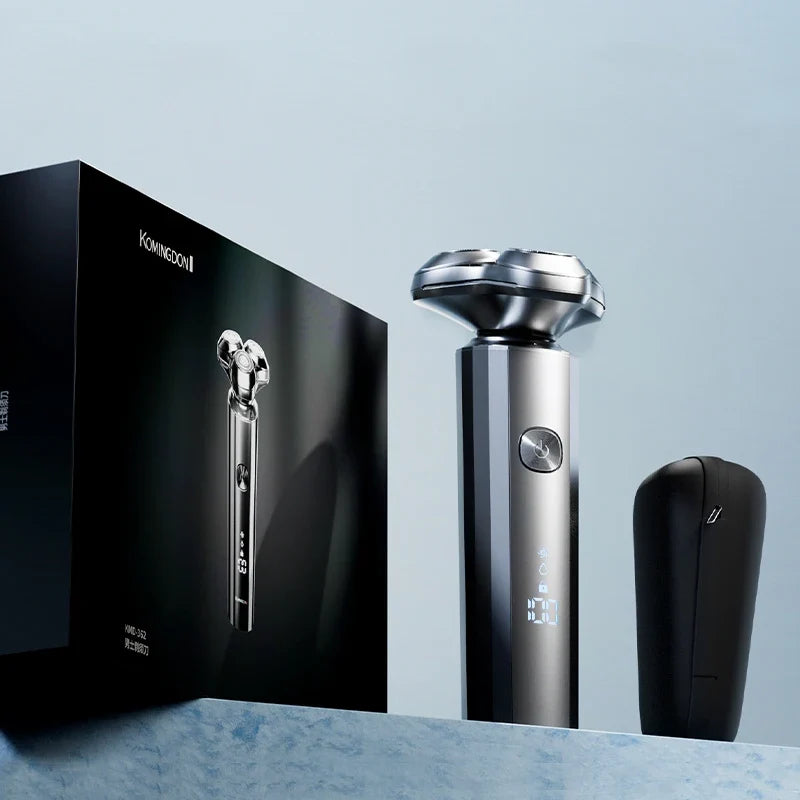 Triple Blade Rotary Electric Shaver for Men – LCD, IPX6, USB-C
