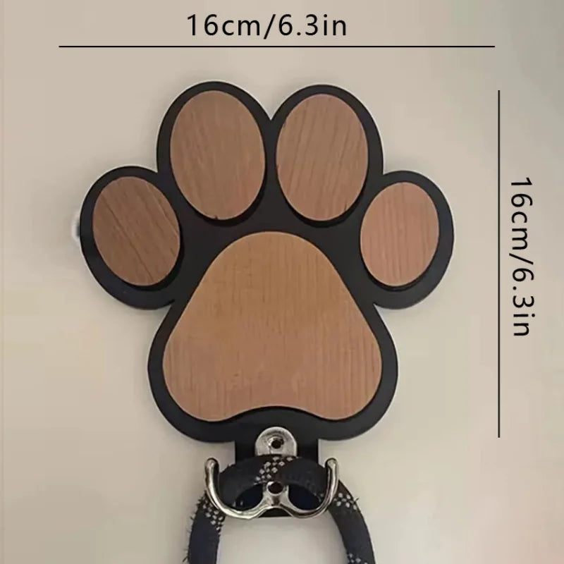 Wooden Paw Print Dog Leash Hanger – Claw Wall Hook