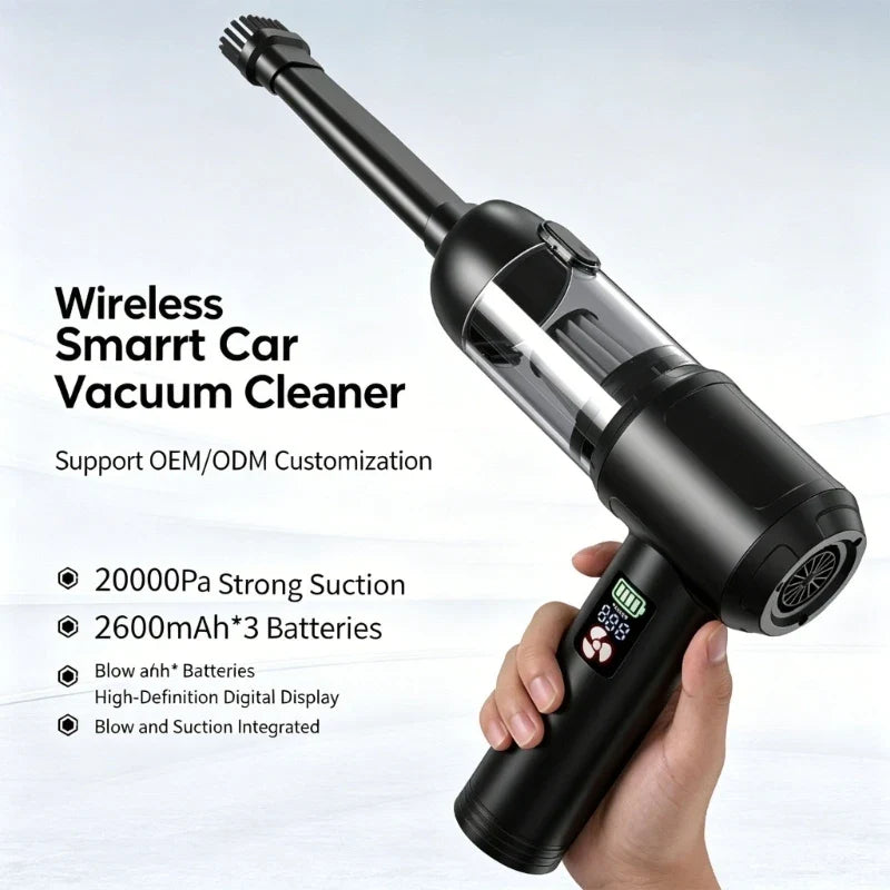 Cordless Handheld Vacuum & Air Duster 20000Pa USB-C Mini Vac