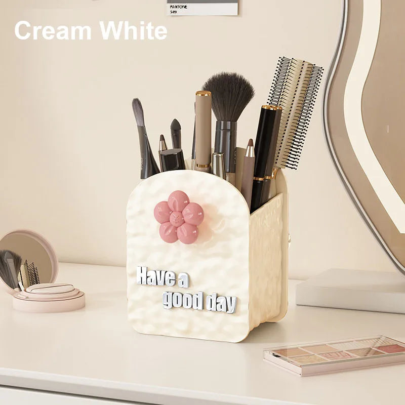 Desktop Makeup Brush & Cosmetic Organizer Storage Box